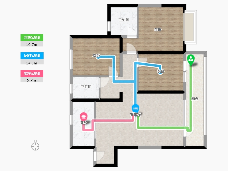 山东省-青岛市-天泰公园壹号-90.00-户型库-动静线