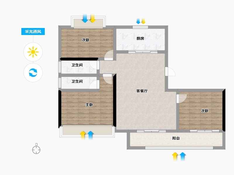 安徽省-宣城市-发能翰林苑-101.15-户型库-采光通风