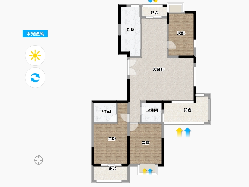 福建省-厦门市-古龙山语听溪-112.00-户型库-采光通风