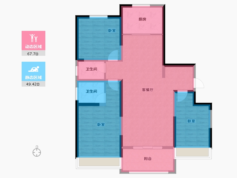 河南省-安阳市-万和城四期-104.89-户型库-动静分区