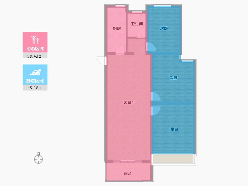 安徽省-宿州市-彼岸星城·融耀-94.44-户型库-动静分区