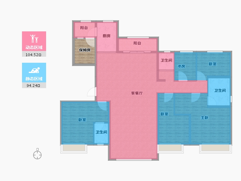 河北省-唐山市-迁西碧桂园·天玺湾-188.00-户型库-动静分区