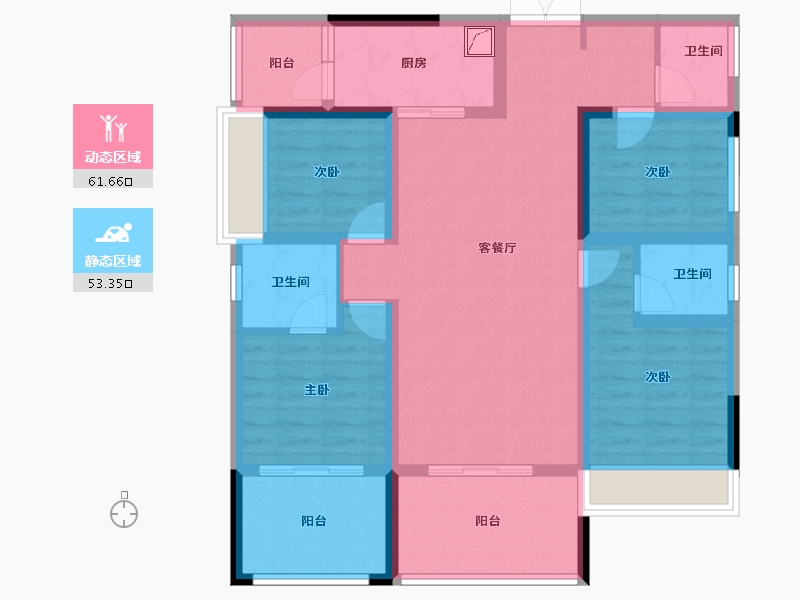 四川省-南充市-亿春紫荆华府-101.09-户型库-动静分区