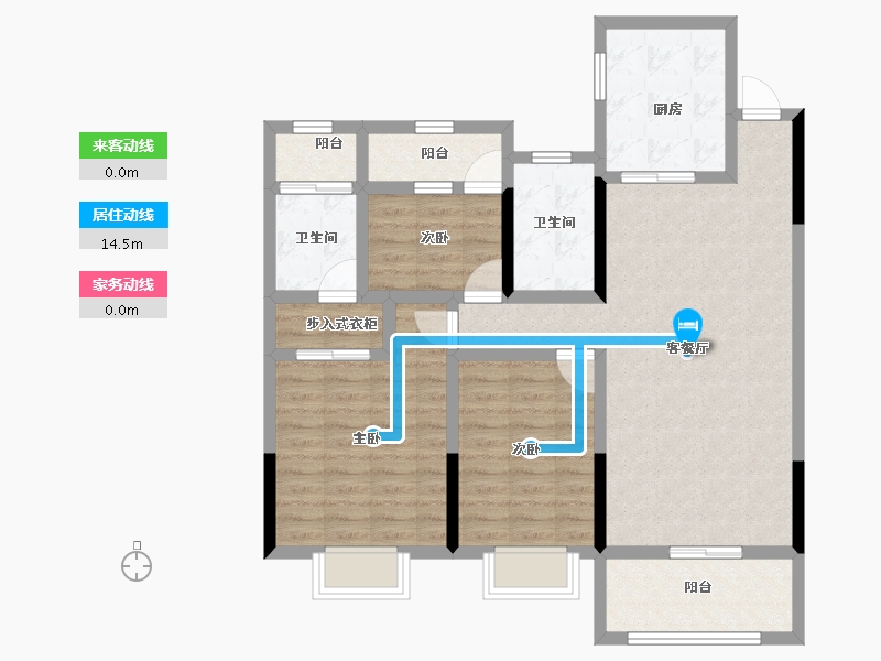 安徽省-安庆市-中梁滨江壹号-95.15-户型库-动静线