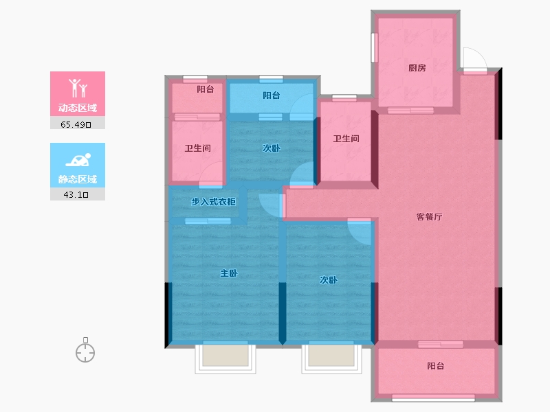 安徽省-安庆市-中梁滨江壹号-95.15-户型库-动静分区