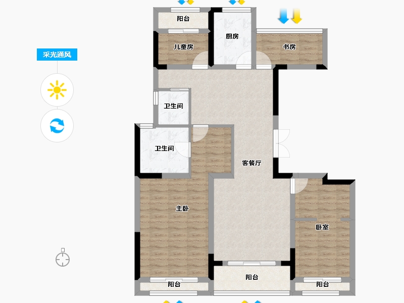 浙江省-台州市-杨帆·龙禧二期-108.08-户型库-采光通风