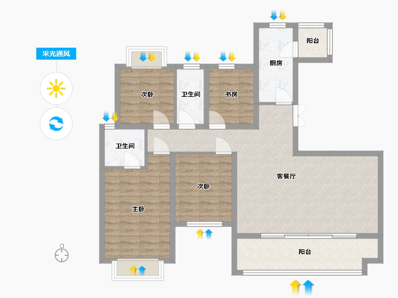 四川省-成都市-城投置地梧桐博雅-135.00-户型库-采光通风