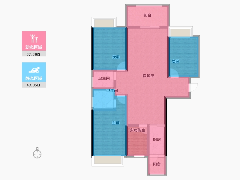 广西壮族自治区-崇左市-弘润江景苑-97.87-户型库-动静分区