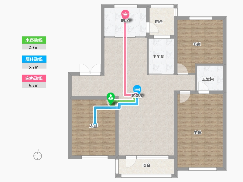 辽宁省-鞍山市-海银9號-112.06-户型库-动静线