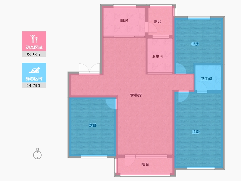 辽宁省-鞍山市-海银9號-112.06-户型库-动静分区