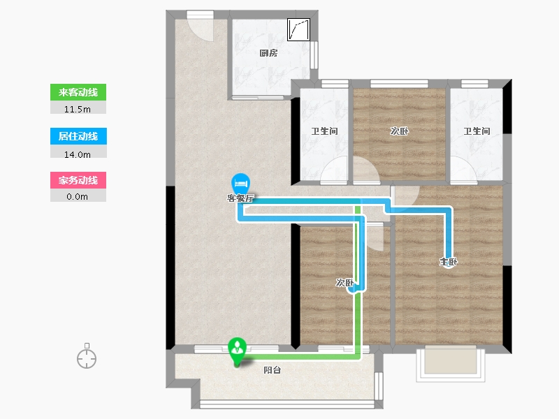 广东省-梅州市-敏捷奥园珑玥府-82.31-户型库-动静线