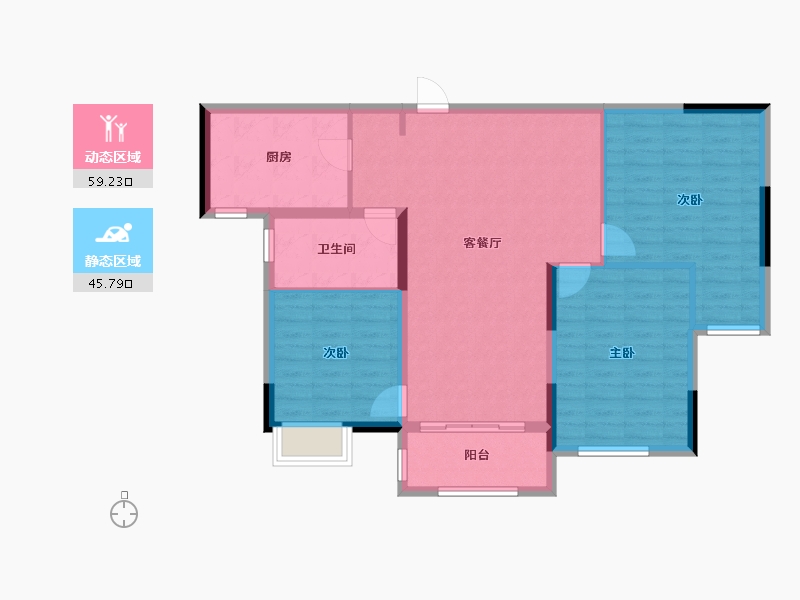 安徽省-黄山市-鸿威·东方雅苑-95.30-户型库-动静分区