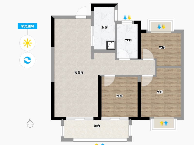 江西省-南昌市-保利和光-75.00-户型库-采光通风