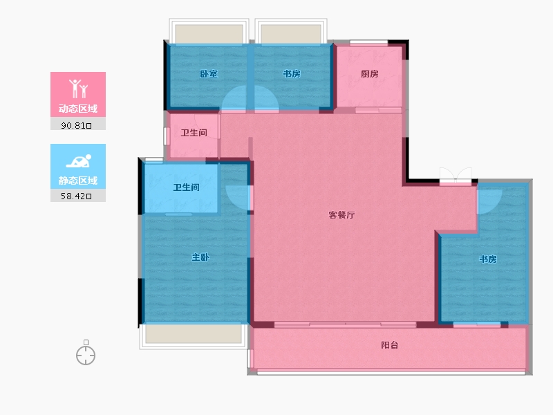 四川省-成都市-中旅千川阅-136.01-户型库-动静分区