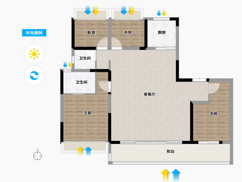 四川省-成都市-中旅千川阅-136.01-户型库-采光通风