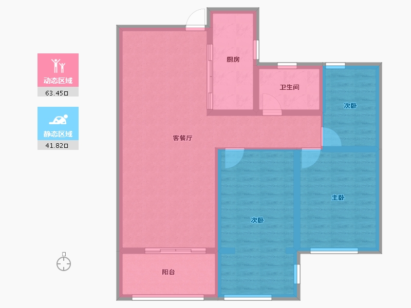 安徽省-黄山市-徽字号·紫园-94.40-户型库-动静分区