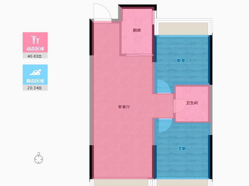 辽宁省-沈阳市-亚泰·鲲鹏府-54.51-户型库-动静分区