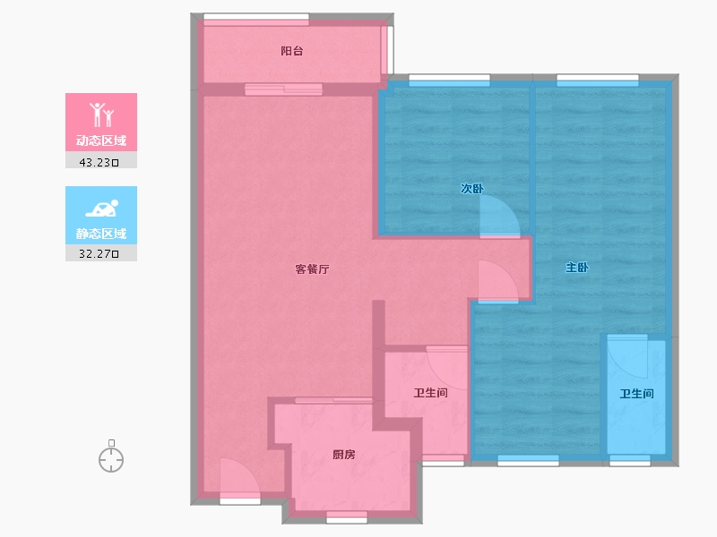 福建省-福州市-龙湖·春江彼岸-67.51-户型库-动静分区