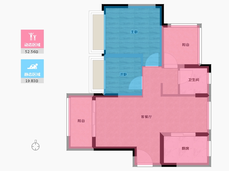 广东省-惠州市-保利堂悦花园-64.01-户型库-动静分区