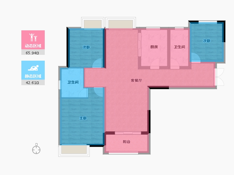 安徽省-黄山市-鸿威·东方雅苑-97.10-户型库-动静分区