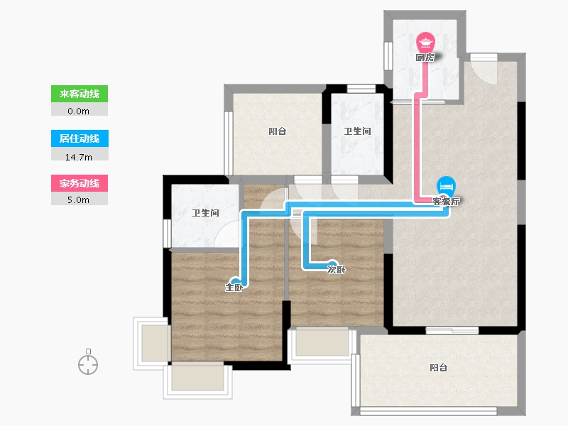 广东省-汕尾市-振业时代花园-75.00-户型库-动静线