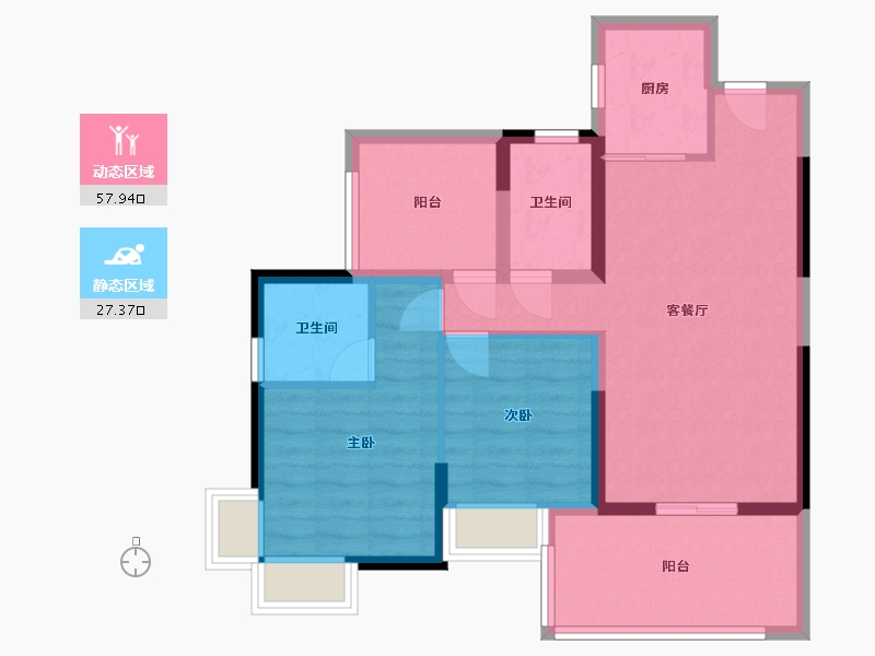 广东省-汕尾市-振业时代花园-75.00-户型库-动静分区