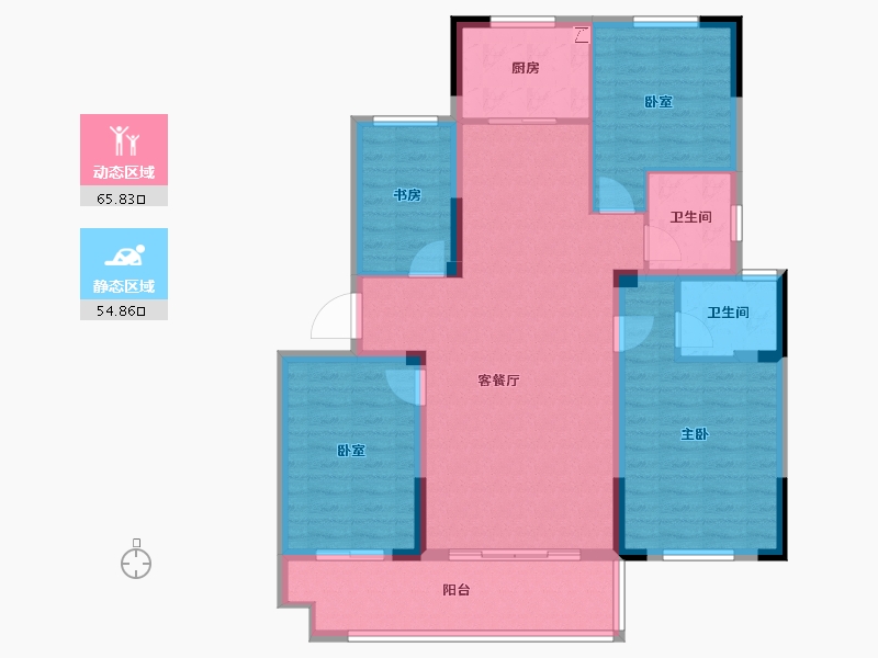 安徽省-宿州市-砀山兰庭雅苑-108.75-户型库-动静分区