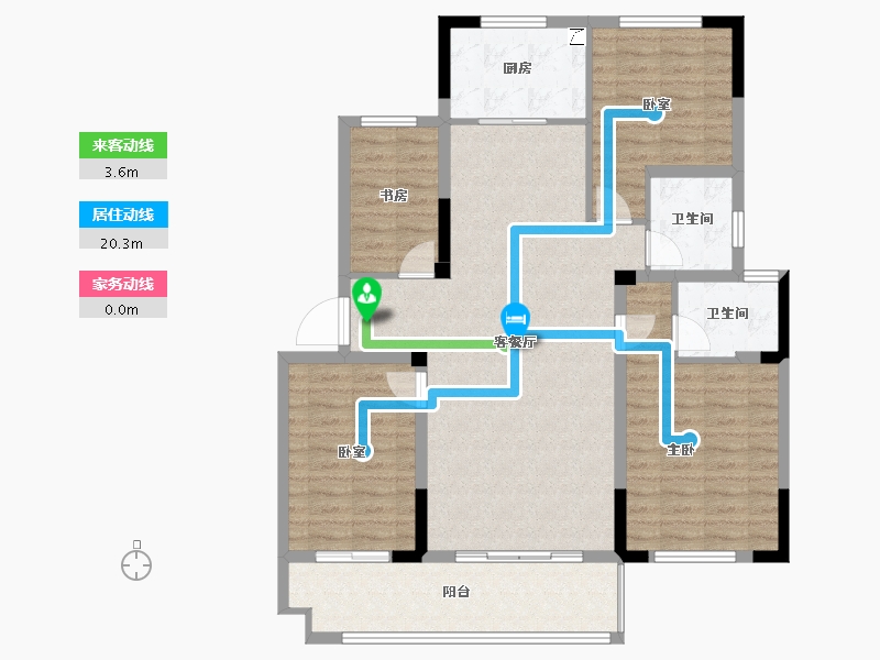 安徽省-宿州市-砀山兰庭雅苑-110.84-户型库-动静线