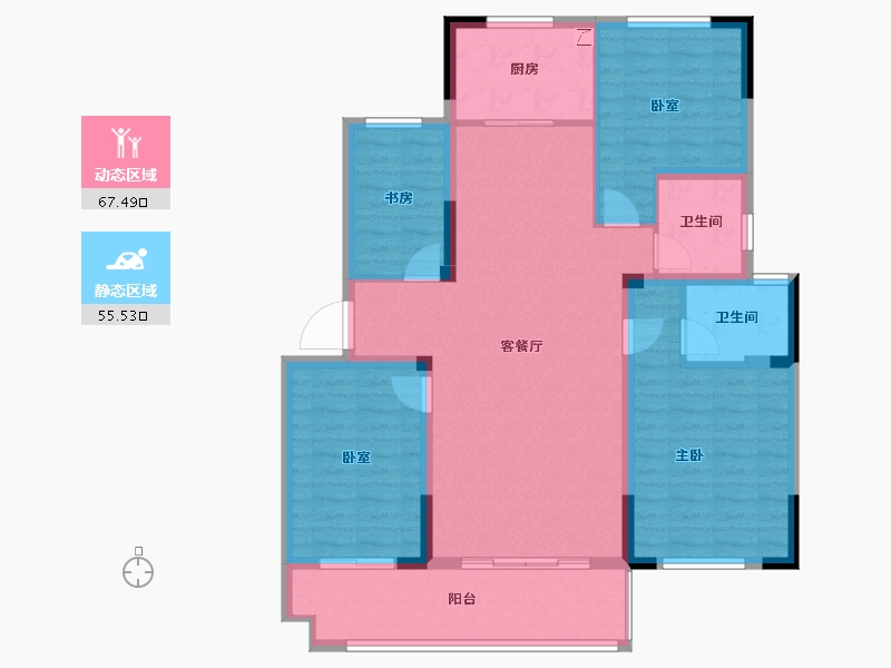 安徽省-宿州市-砀山兰庭雅苑-110.84-户型库-动静分区