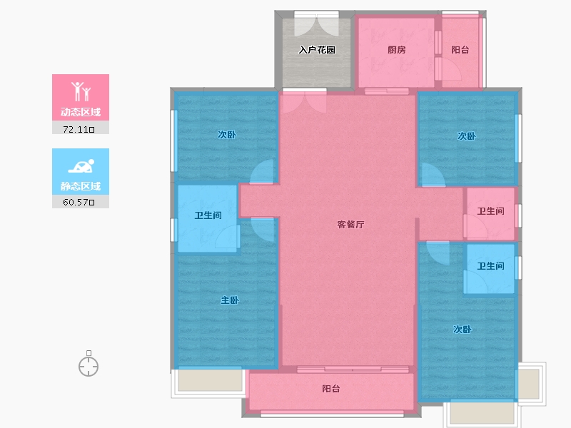 广东省-梅州市-御景江山悦-127.10-户型库-动静分区