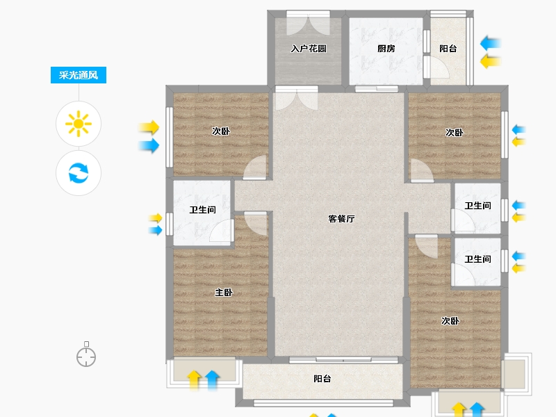 广东省-梅州市-御景江山悦-127.10-户型库-采光通风