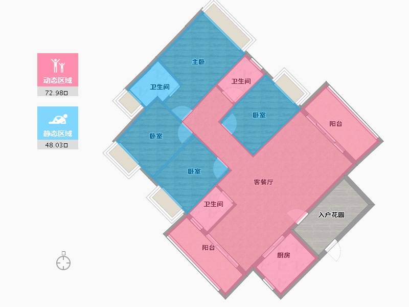 广东省-梅州市-合泰华璟城-118.40-户型库-动静分区