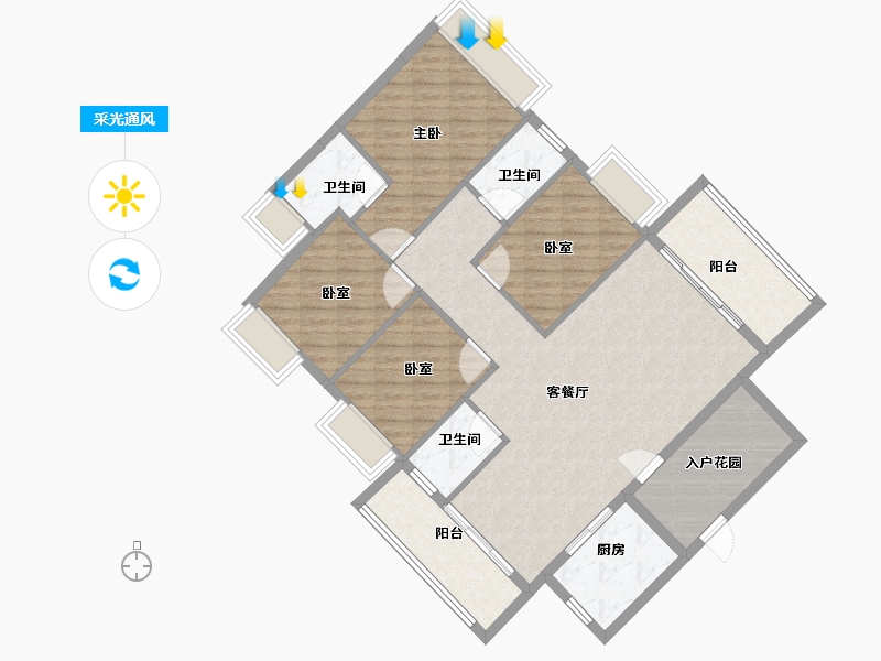 广东省-梅州市-合泰华璟城-118.40-户型库-采光通风