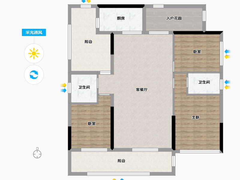 广东省-云浮市-筠城·翰林春天-112.00-户型库-采光通风