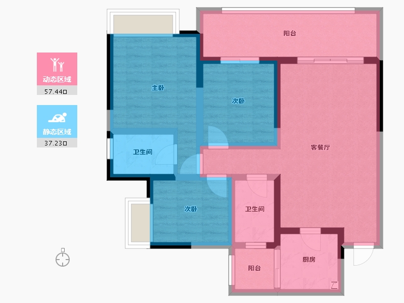 四川省-成都市-棠湖泊林城南郡​-83.21-户型库-动静分区