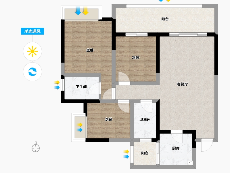 四川省-成都市-棠湖泊林城南郡​-83.21-户型库-采光通风