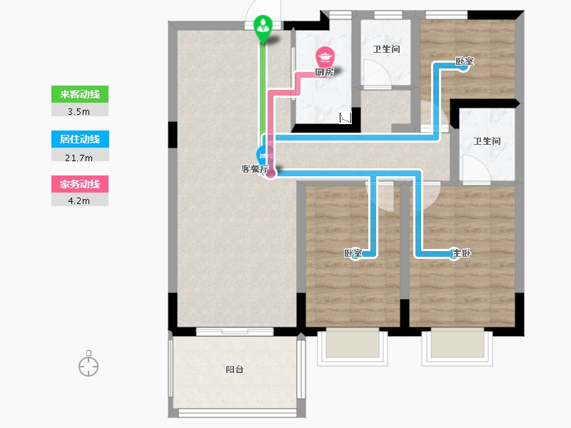 安徽省-宿州市-萧县·盛达新城-81.66-户型库-动静线