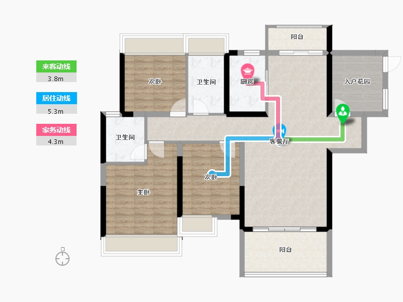 湖南省-常德市-五洲東岸-109.03-户型库-动静线