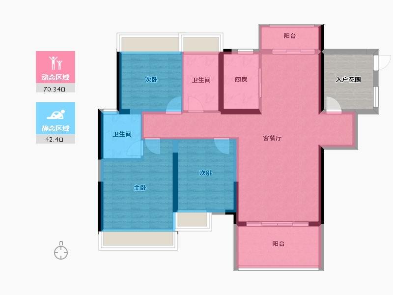 湖南省-常德市-五洲東岸-109.03-户型库-动静分区