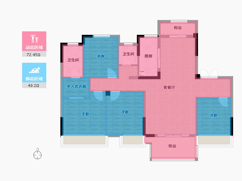 安徽省-马鞍山市-锦艺林语春风-109.57-户型库-动静分区