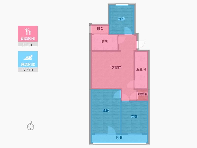 北京-北京市-门头沟区冯村信园小区-80.00-户型库-动静分区