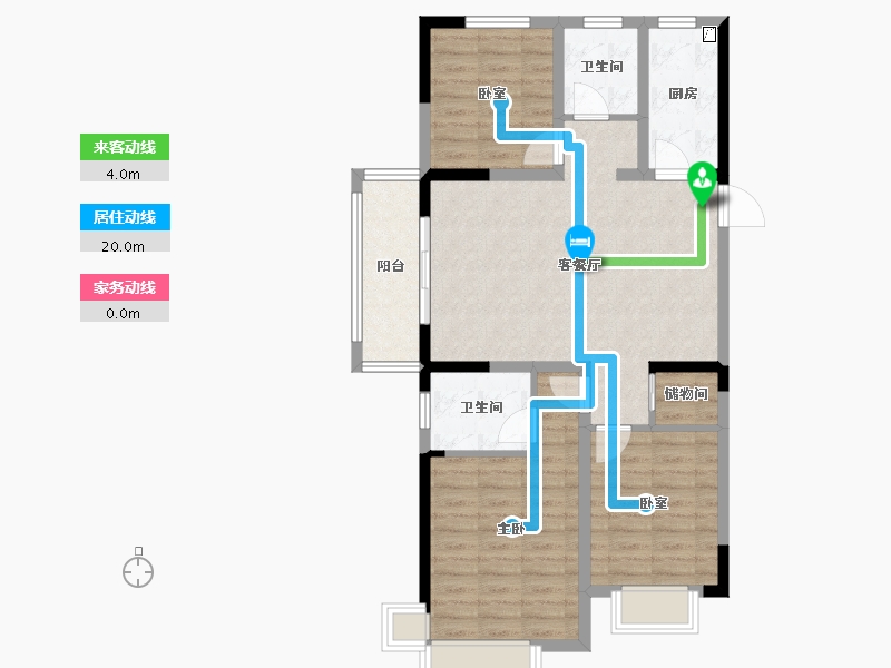 安徽省-宿州市-萧县·盛达新城-85.32-户型库-动静线