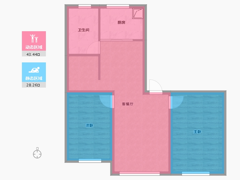 辽宁省-丹东市-芙蓉怡景苑​-63.62-户型库-动静分区