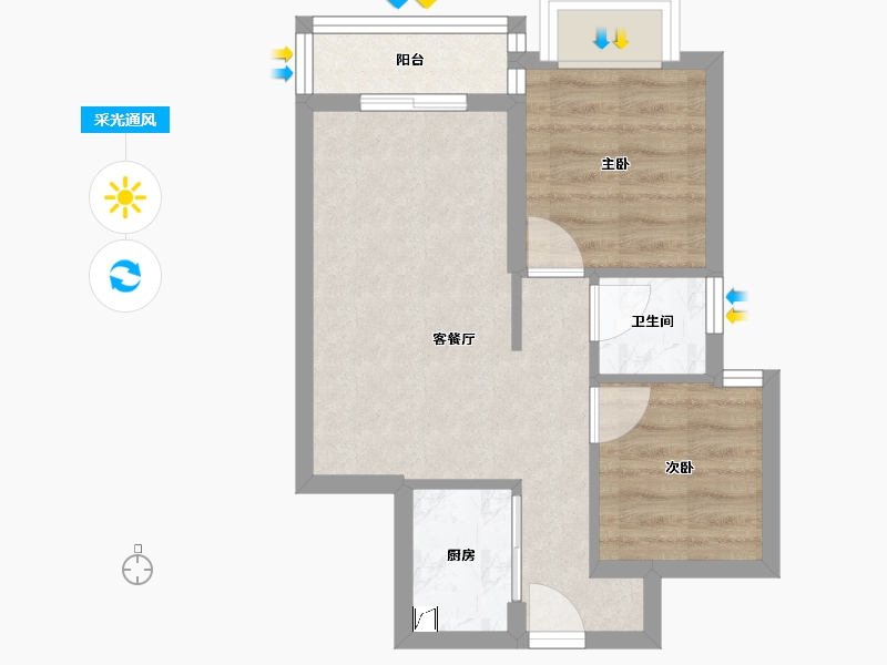 广西壮族自治区-百色市-江湾尊府-50.00-户型库-采光通风