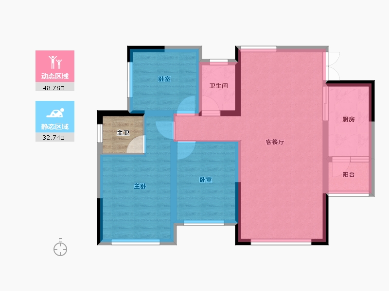 四川省-南充市-亿春紫荆华府-75.28-户型库-动静分区