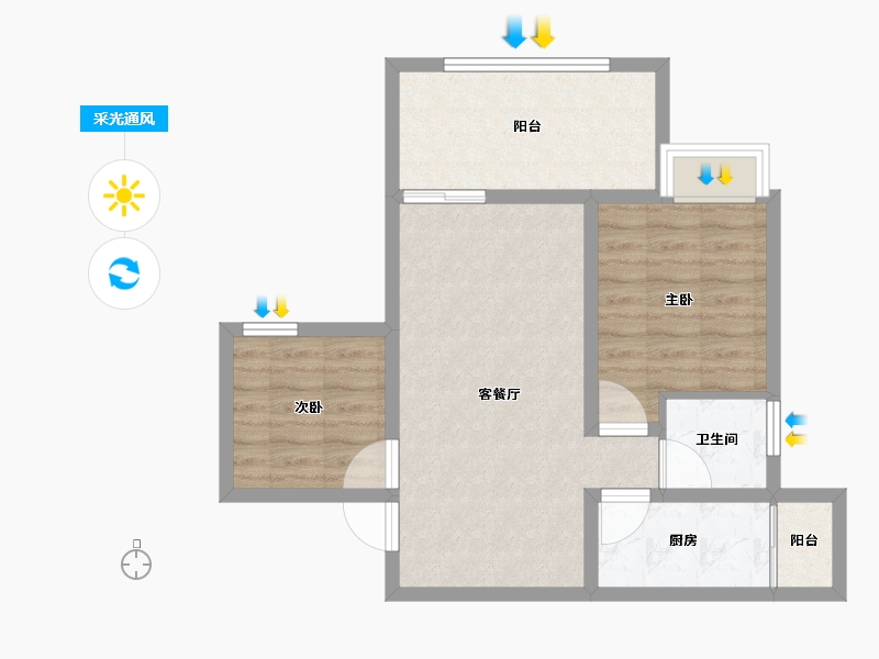 四川省-遂宁市-烨宇·锦绣江山-64.36-户型库-采光通风