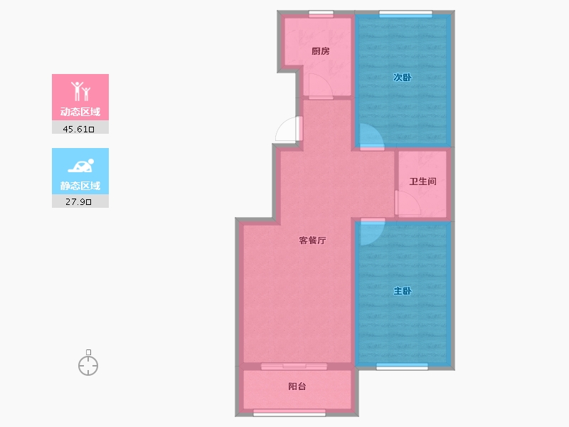 山东省-德州市-新河湾·紫东苑-65.00-户型库-动静分区