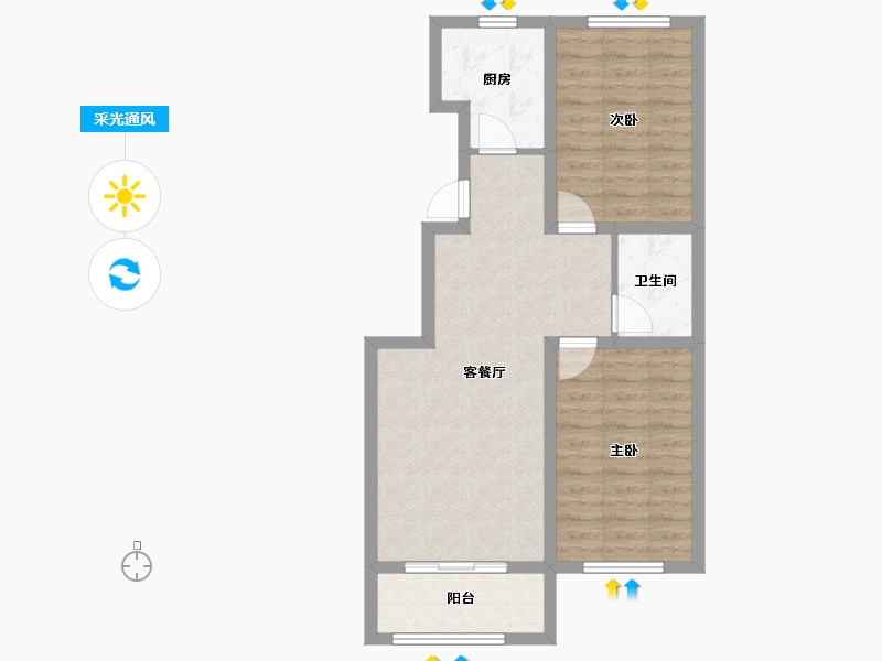 山东省-德州市-新河湾·紫东苑-65.00-户型库-采光通风