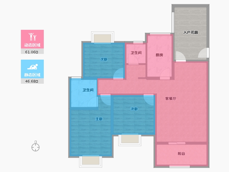 江西省-上饶市-华云·状元府-108.63-户型库-动静分区