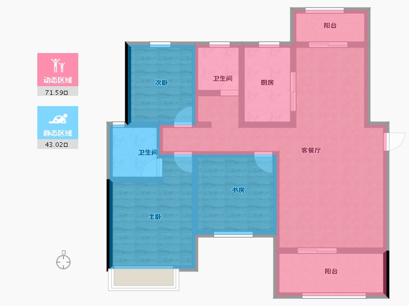 湖南省-常德市-弘康公馆-101.16-户型库-动静分区